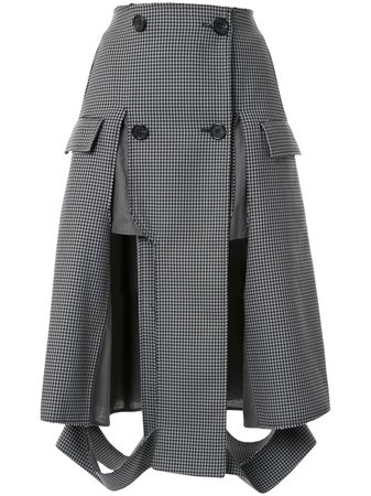 Shop Maison Margiela houndstooth print button up skirt with Express Delivery - FARFETCH