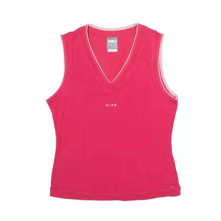 NIKE Vest Pink V-Neck Sleeveless Womens M – Go Thrift