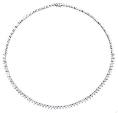 Silver Pear Choker Necklace