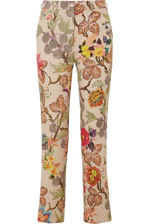 Etro | Cropped floral brocade straight-leg pants | NET-A-PORTER.COM