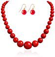 Amazon.com: JANE STONE Fashion Simulated Turquoise Red Beads Necklace Statement Bib Jewelry Set for Women(Fn1270-set): Jewelry