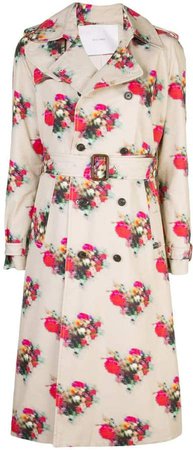 floral print trench coat