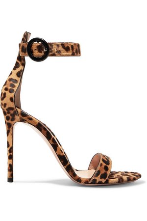 Gianvito Rossi | Portofino 100 leopard-print calf hair sandals | NET-A-PORTER.COM