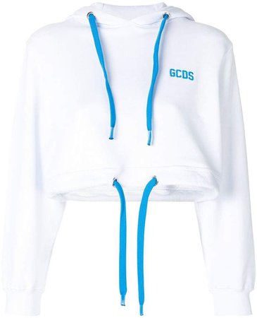 Gcds cropped logo hoodie