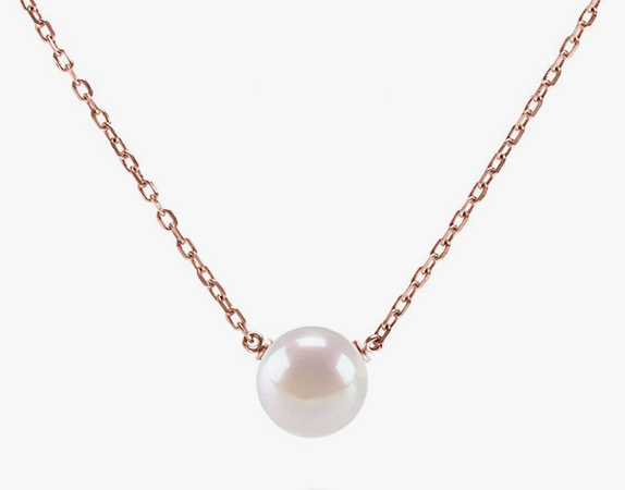 Amazon rose gold Pearl necklace
