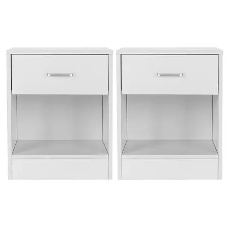 Ktaxon Set of 2 Nightstand MDF End Tables Pair Bedroom Table Furniture,1-Drawer Night Stand,White - Walmart.com