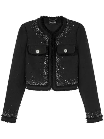 Versace sequin-embellished cotton-blend Jacket - Farfetch
