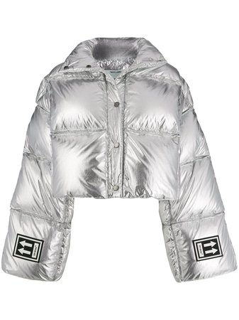 Off-White Cropped Puffer Jacket | Farfetch.com