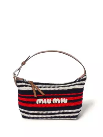Miu Miu Striped crochet-knit Mini Bag - Farfetch
