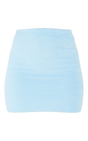 Pale Blue Towelling Mini Skirt | Co-Ords | PrettyLittleThing CA