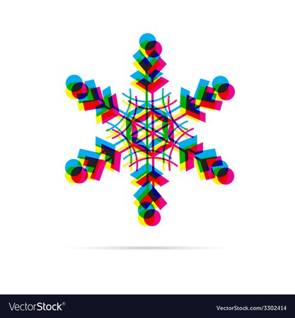 Snowflake icon with shadow Royalty Free Vector Image