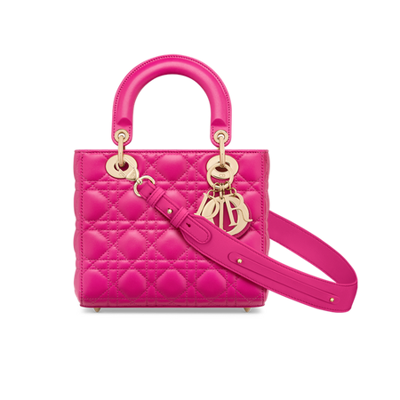 Small Lady Dior My ABCDior Bag Rani Pink Cannage Lambskin | DIOR