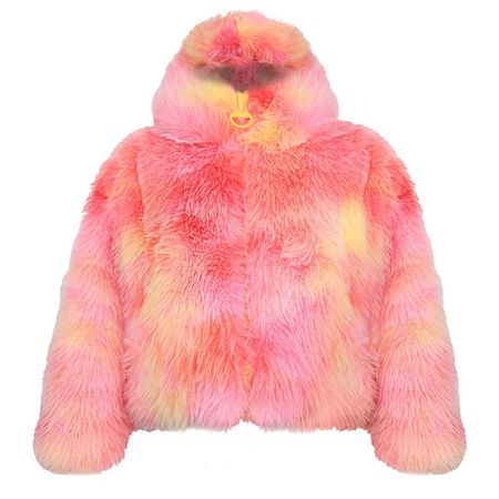 'No Fox Hunt' Faux Fur Jacket In Tie Dye | Elsie & Fred | Wolf & Badger
