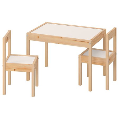 LÄTT Children's table and 2 chairs - white, pine - IKEA