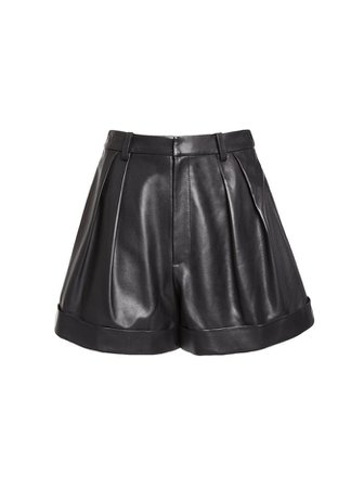 Conry Leather Pleated Shorts | Alice And Olivia