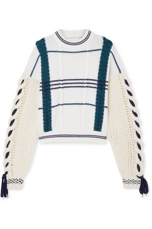 Carven | Cable-knit wool and alpaca-blend sweater | NET-A-PORTER.COM