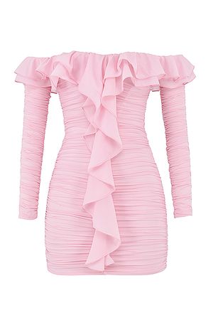 'Eliza' Fairy Pink Ruffle Mini Dress