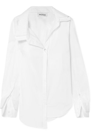 Monse | Asymmetric stretch-cotton poplin shirt | NET-A-PORTER.COM