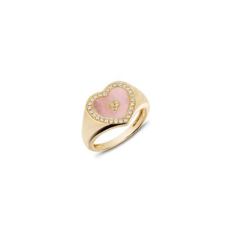 Love Heart Pink Opal Signet Ring – Anissa Kermiche