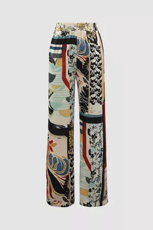 Floral Print Elastic Waist Pants – Micas
