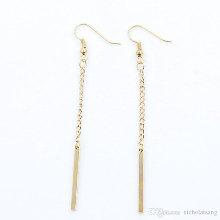 18K Gold Plated Top Quality Simple Long Chain Cheap Earrings Fashion Women Cheap Long Chain Earring Lines Brincos Fashion Unique Design Retro Jewelry Drop Earrings Dangle Earrings Online with $7.71/Pair on Nicholatsang's Store | DHgate.com