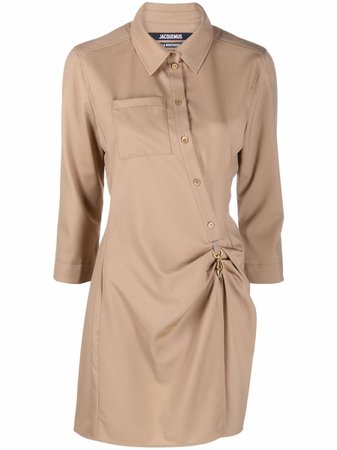 Jacquemus asymmetric-slit Shirt Dress - Farfetch