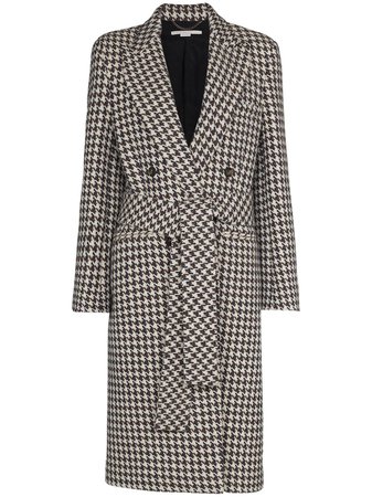 Stella McCartney houndstooth-pattern double-breasted coat - FARFETCH