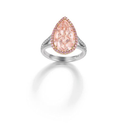 A Fancy Brown-Pink Diamond and Diamond Ring