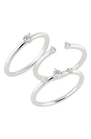 Nadri Coco Cubic Zirconia Set of 3 Stacking Rings | Nordstrom