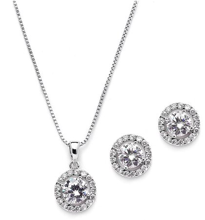Diamond Necklace and Earrings Set