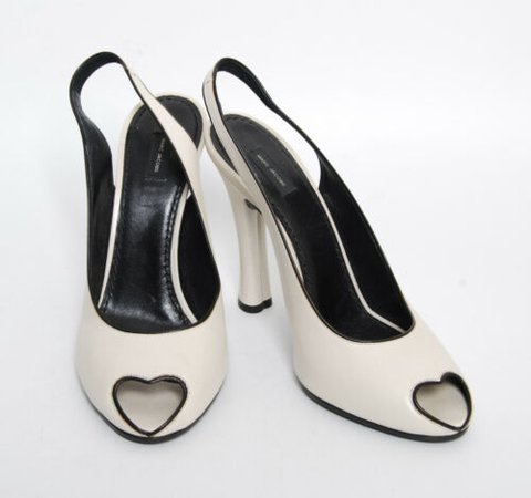 Marc Jacobs Women White Slingback Shoes Leather Ankle Strap Heels Sandal EU 39 | eBay