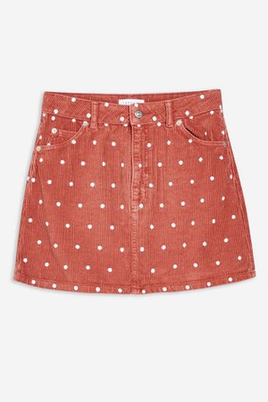 Pink Spot Corduroy Skirt | Topshop