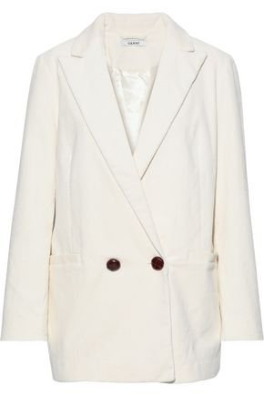 Ridgewood double-breasted cotton-blend corduroy blazer | GANNI | Sale up to 70% off | THE OUTNET