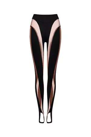 Mesh-paneled Stirrup Leggings - Dark brown - Ladies | H&M US