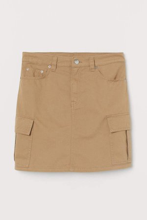 Short Utility Skirt - Beige
