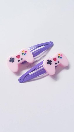 Kawaii Game Controller Hair Clips Pink Pastel Goth Gamer | Etsy