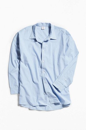 White|Black Shirts - Urban Outfitters Mens Oversized Dress Shirt Light blue ~ Harvey Zipkin