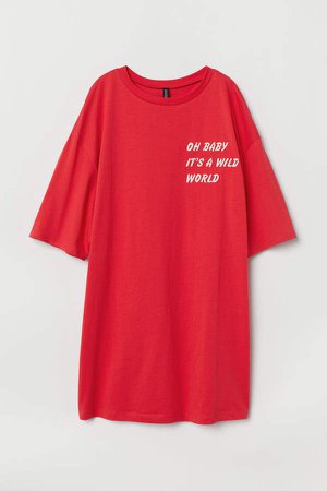 T-shirt Dress - Red