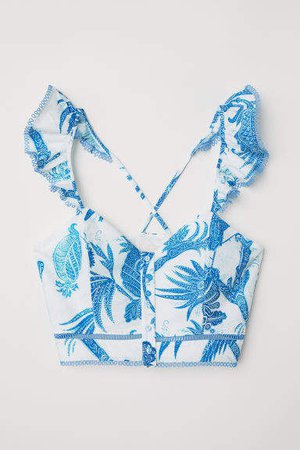 Bustier with Ruffles - Blue