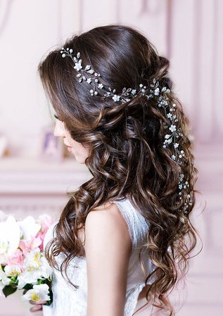 Bridal Hair Vine Long Hair Vine Wedding Hair Vine Flower Hair Vine Wedding Headpiece Pearl Hair Vine Bridal Hairpiece Crystal Hair Vine #2733694 - Weddbook