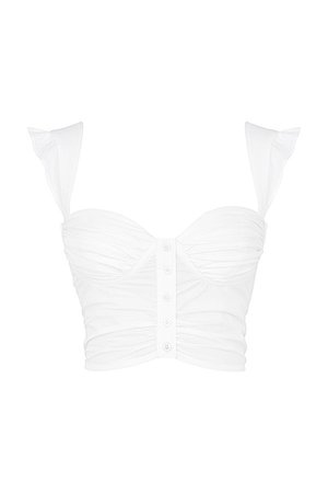Clothing : Tops : Mistress Rocks 'Edition' White Cropped Bustier Top