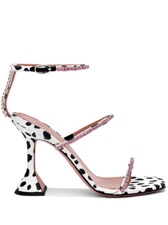 Amina Muaddi Gilda 95mm dalmatian print sandals - FARFETCH