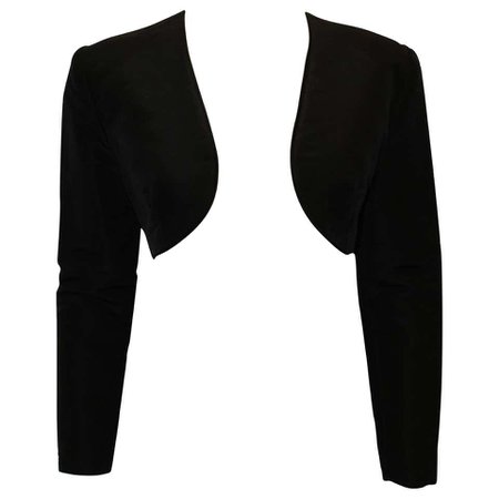 Oscar de la Renta Black Bolero Silk Jacket For Sale at 1stdibs