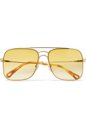 Chloé | Aviator-style gold-tone sunglasses | NET-A-PORTER.COM