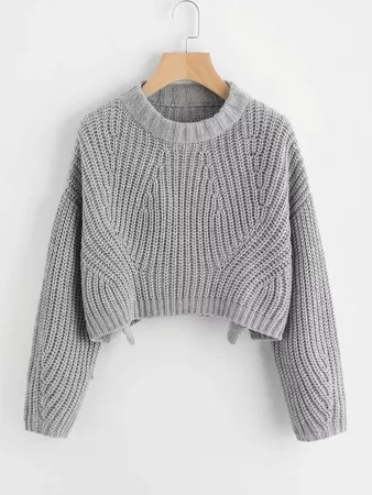 Grey Cropped Sweater