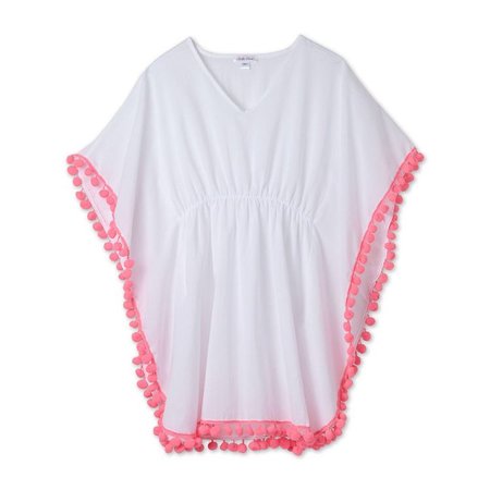pink pom swimsuit cover up