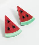 Red & Green Large Watermelon Earrings – Unique Vintage