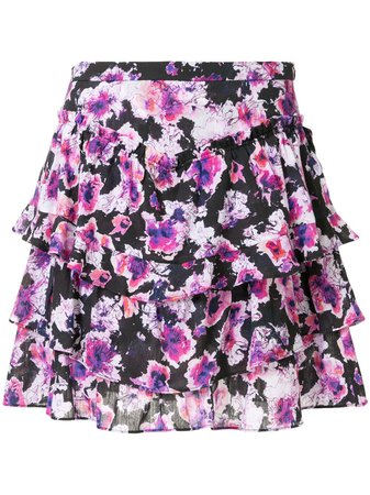 IRO Sprink Ruffled floral-print Skirt - Farfetch