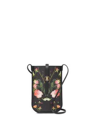 Burberry rose print e-canvas phone case with strap - FARFETCH