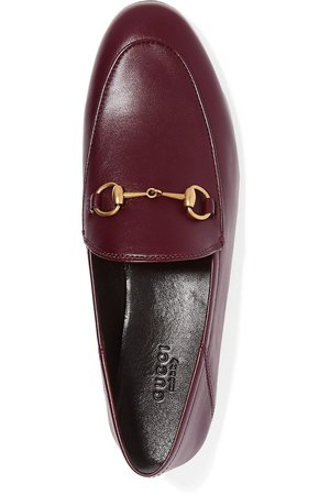Burgundy Jordaan horsebit-detailed leather loafers | Gucci | NET-A-PORTER